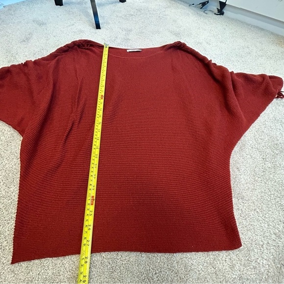 ZARA red cinched tie sleeve knit web sleeve sweater Sz S - Picture 9 of 10